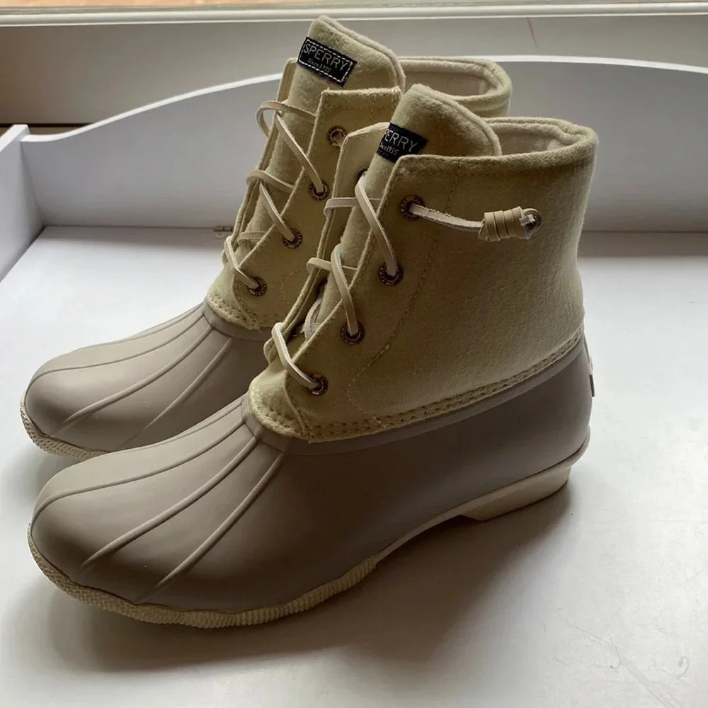 Sperry Women's Saltwater Wool‎ Duck Boot White Size 9.5 - Picture 3 of 9
